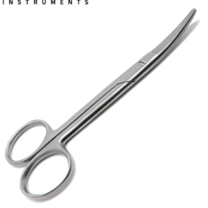 Metzenbaum scissors curved stainless steel veterinary instruments.