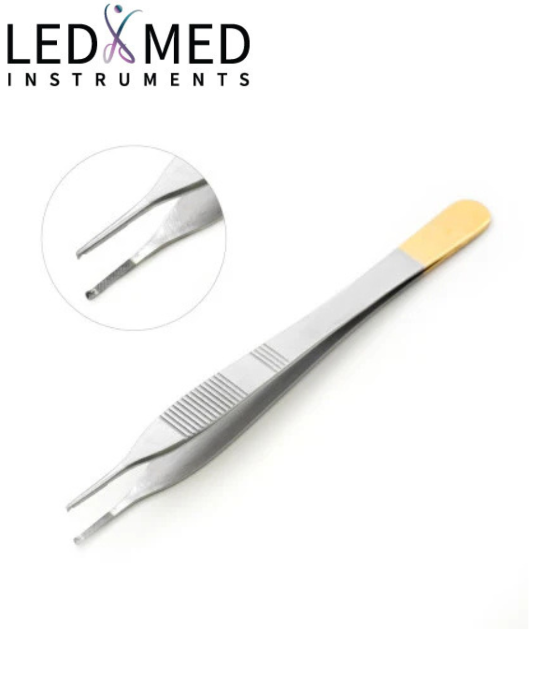 Adson-Brown Tissue Forceps Tungsten Carbide 4.75 – 7×7 Teeth - Image 3